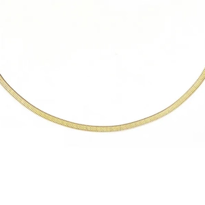 Collana a Spina di Pesce in Argento Sterling 925 per Donna Placcata in Oro 18K Catena Piatta Minimalista Gioielli Girocollo