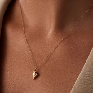 Elegant 18K gold plated S925 sterling silver heart pendant necklace for women