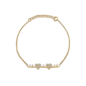 S925 Sterling Silver Heart Bracelet For Women Gold Plated Personalized Rhinestone Inlaid Adjustable Chain Jewelry Gift