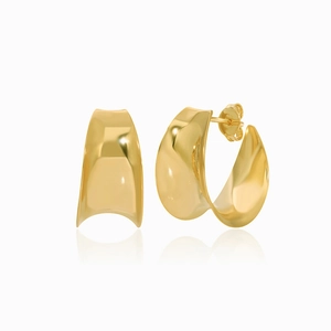 Minimalist 925 Sterling Silver Geometric Twisted C-Shape Chunky Stud Earrings For Women 18K Gold Silver Plated Elegant Fashion Jewelry