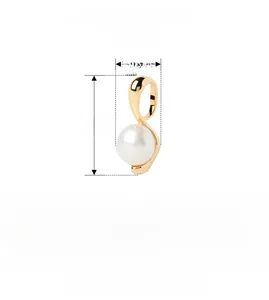 Spécifications du pendentif perle en argent S925 avec dimensions précises de 19,2x9,2 mm