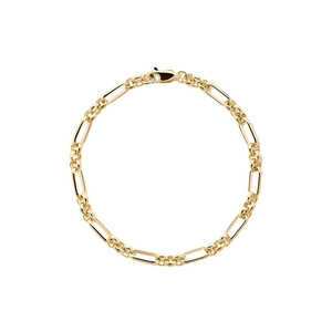 Classic S925 sterling silver paperclip chain bracelet with a polished gold finish