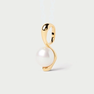 Collier Pendentif Künstliche Perle Elégant En Argent Sterling 925 Et Künstliche Perle Bijoux Minimalistes En Forme De S