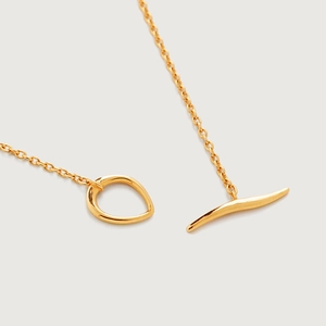 925 Sterlingsilber Knebelverschluss Halskette Für Damen 18K Gold Platin Plattiert Minimalistische OT Schnalle Geometrische Kette Schmuck Geschenk