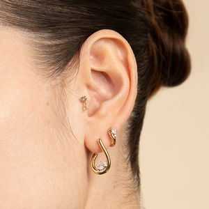 Parure de boucles d oreilles en argent S925 doré avec zircon coeur et goutte d eau