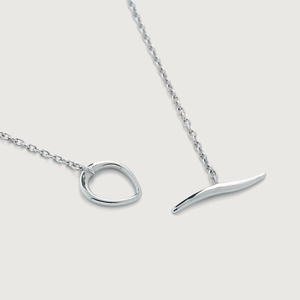 Halskette aus S925 Sterlingsilber mit minimalistischem Knebelverschluss und Gliederkette