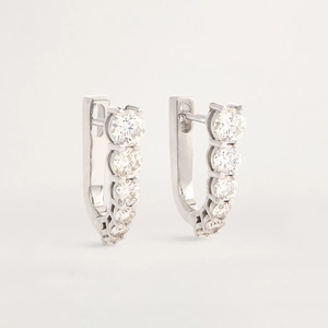 Boucles d'oreilles en argent S925 en forme de U avec zircons scintillants en dégradé