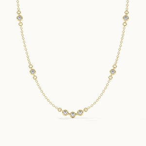 Collier Minimaliste En Argent Sterling 925 Pour Femmes Pendentif Rond En Strass Sertis Clos Chaîne Ajustable Bijoux Élégants Cadeau