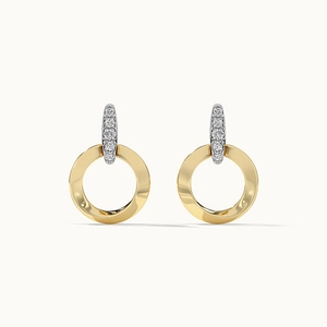 S925 Sterling Silver Round Stud Earrings Rhinestone French Vintage Luxury Geometric Gold Plated Earrings For Women Jewelry