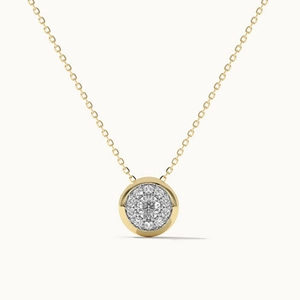 925 Sterling Silver Round Pendant Necklace For Women Lightweight Luxury Minimalist Rhinestone Inlaid O-Chain Fine Jewelry Gift
