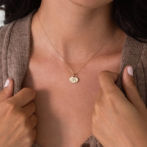 Minimalist S925 sterling silver Aries constellation oval pendant necklace in gold finish