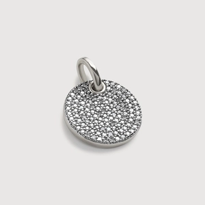 Pendentif rond en argent sterling S925 avec sertissage pavé de zircons étincelants
