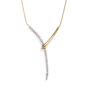 Collier Pendentif Asymétrique en Forme de Y en Argent Sterling 925 Collier Ras du Cou Géométrique Strass Bijoux Femme