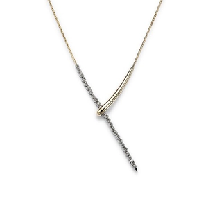Élégant collier en Y en argent sterling S925 avec finition dorée et pierres de zircon