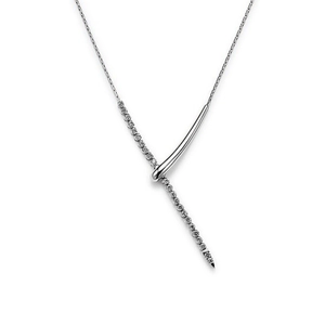 Collier élégant en argent sterling S925 avec pendentif géométrique asymétrique en zircon