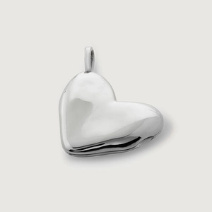 Polished S925 sterling silver heart-shaped locket pendant with mirror finish and ring bail