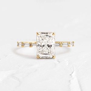 S925 Sterling Silver Radiant Cut Zirconia Ring 18K Gold Plated Emerald Cut Geometric Minimalist Finger Ring For Women