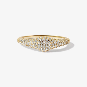 925 Sterling Silver Pavé Zirconia Geometric Ring Minimalist 18K Gold Plated Luxury Band Ring For Women Jewelry Gift