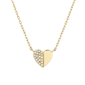 925 Sterling Silver Heart Puzzle Pendant Necklace Rhinestone Inlaid Gold Platinum Plated Clavicle Chain Jewelry For Women