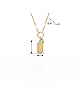 Detail of S925 sterling silver necklace showing 40+5cm chain length and 3.4g weight