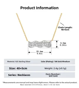 Spécifications de taille pour collier pendentif vague irrégulière en argent sterling 925