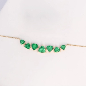 925 Sterling Silver Triangle Rhinestone Pendant Necklace For Women Dopamine Style 18K Gold Plated Geometric Jewelry Gift