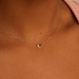 Elegant gold-tone S925 silver heart puzzle necklace with sparkling zircon pave for women
