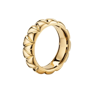 Polierter S925 Sterlingsilber Ring in Gold mit einzigartigem radialem Falten-Design