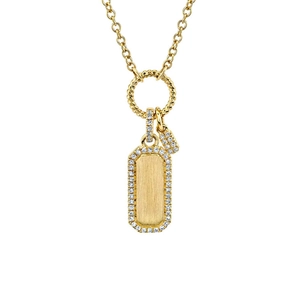 925 Sterling Silver Zirconia Rectangle Pendant Necklace For Women Brushed Texture Twisted Ring Chain Fashion Jewelry