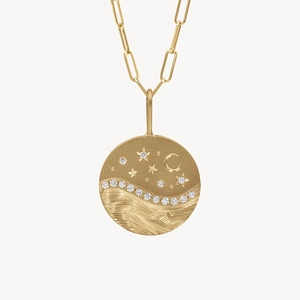 S925 Sterling Silver Moon Star Pendant Necklace 18K Gold Plated Paperclip Chain Rhinestone Celestial Jewelry For Women