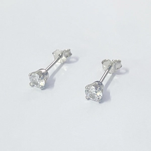 Boucles d'oreilles couronne en argent S925 avec zircons cubiques ronds brillants