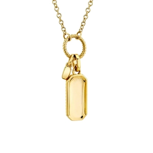 Elegant gold S925 silver necklace with double geometric pendants and twisted ring link