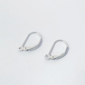 Polished S925 sterling silver U-shape lever back ear hooks for DIY pearl earring jewelry