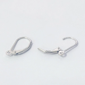 Polished S925 sterling silver U-shaped lever-back earring hooks with 925 hallmark stamps