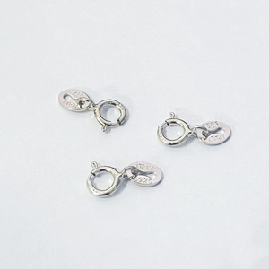 Three S925 sterling silver spring ring clasps with Italy hallmark for jewelry making