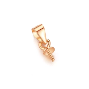 Elegant rose gold S925 sterling silver pearl pendant bail connector for DIY jewelry making