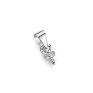 Minimalist S925 sterling silver pearl pendant bail setting with peg for DIY jewelry