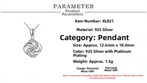 Macro shot of S925 sterling silver four-leaf clover pendant with sparkling zircon inlay