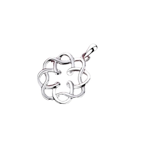Polished S925 sterling silver bowknot pendant with intricate hollow celtic knot design