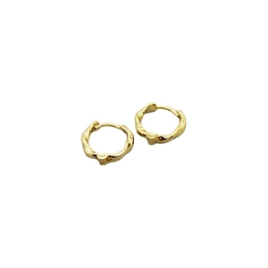 Minimalist S925 sterling silver gold-plated twisted irregular hoop earrings for unisex