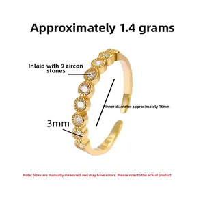 Detail of 925 sterling silver gold-plated ring showing S925 stamp and cubic zirconia