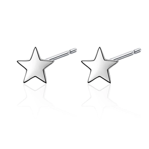 Orecchini a Bottone a Stella in Argento Sterling S925 per Uomo Donna Orecchini Minimalisti a Stella a Cinque Punte Oro Rosa Argento