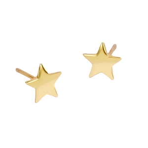 Orecchini a perno a stella in argento S925 dorato lucido dal design minimalista