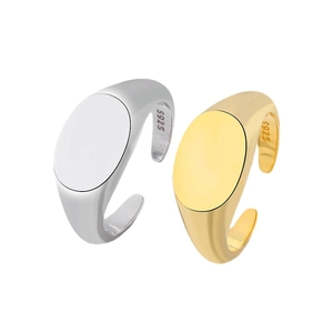 Minimalist S925 sterling silver adjustable rings in gold and silver finish