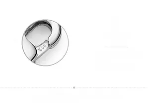 Macro detail of S925 sterling silver square clasp with authentic hallmark engraving