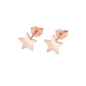 Orecchini a stella in argento sterling S925 placcato oro rosa con marchio S925