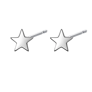 Orecchini a lobo a stella in argento sterling S925 minimalisti con finitura lucida