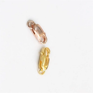 S925 sterling silver square spring clasps for necklace and bracelet connector jewelry
