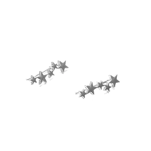 925 Sterling Silver Star Ear Climber Crawler Earrings For Women Minimalist Graduated Pentagram Star Earrings Fashion Jewelry
