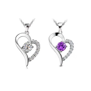 925 Sterling Silver Heart Pendant Only Without Chain For Women Elegant Cubic Zirconia Heart Charm Neckwear Jewelry Gift